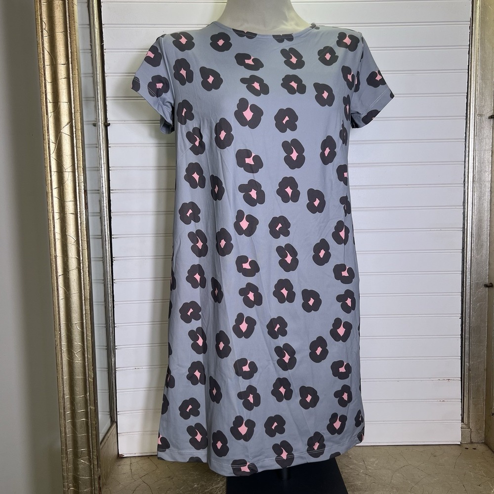 Sailor-Sailor Gray Pink Leopard Print Shift Dress Womens M UPF 50+ USA Made